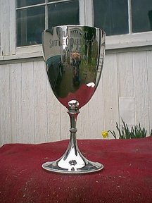  'Granhert Cup' pictured in front of the old skittle alley at 'The Limes' 